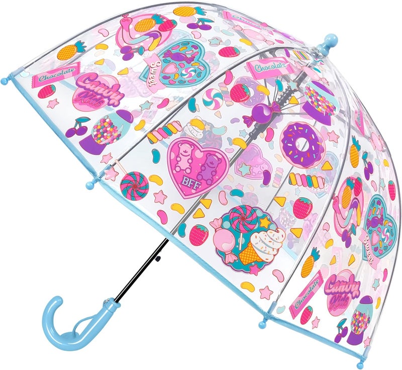RONIARE Kids Umbrella Clear Bubble Umbrellas for Rain,Safety Dome Windproof Umbrella for Kid Girls and Boys - Image 1